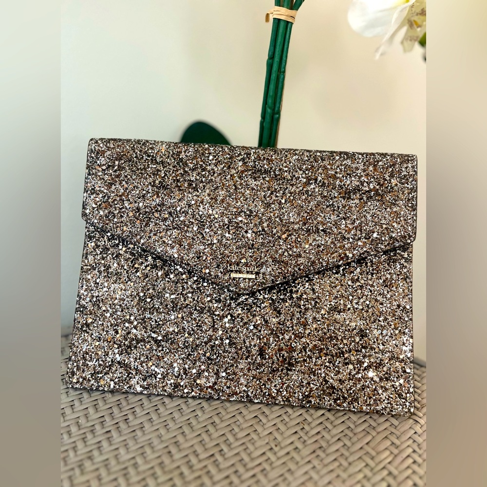 Kate Spade Mallo Laurel Way Gunmetal Clutch
